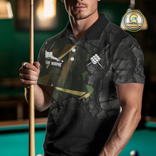 Load image into Gallery viewer, Personalized 9 Ball Pool Shirt For Men Custom Black And Military Green Billiard Team Jersey  TDM5136