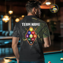 Load image into Gallery viewer, Personalized 9 Ball Pool Shirt For Men Custom Black And Military Green Billiard Team Jersey  TDM5136