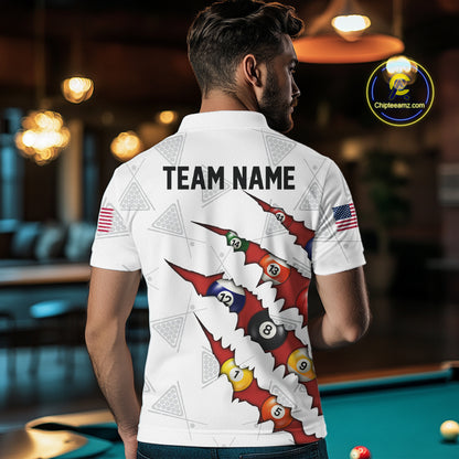 Personalized Scratch 8 Ball Billiard Shirt For Men Custom Pool Jersey, Billiard Team Shirt |Red TDM5989