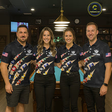Load image into Gallery viewer, Personalized Scratch 8 Ball Billiard Shirt For Men Custom Pool Jersey, Billiard Team Shirt |Black TDM5990