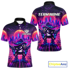 Load image into Gallery viewer, Custom Retro Funny Neon 8 Ball Pool Billiard Shirt For Men, Billiard Team Jersey Polo &amp; 1/4 Zip TDM6219