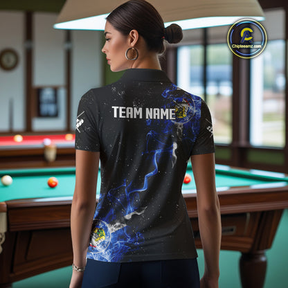 Personalized Grunge Las Vegas Flag Smoke Billiard Shirt For Women Custom 8 Ball Pool Team Jerseys TDM4288