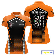 Load image into Gallery viewer, Orange Sport Style Dart Arrows Dart Polo &amp; 1/4 Zip Shirts For Women, Dart Jerseys NYN0059