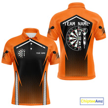 Load image into Gallery viewer, Orange Sport Style Dart Arrows Dart Polo &amp; 1/4 Zip Shirts For Men, Dart Jerseys NYN0059