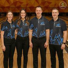 Load image into Gallery viewer, Personalized Fire Flame Bowling Jersey For Men Custom Bowling Team Shirt Polo &amp; 1/4 Zip |Blue TDM6239
