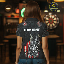 Load image into Gallery viewer, Funny Claw Tearing US Flag Darts Shirt For Women Custom Patriotic Skull Darts Team Jerseys TDM4503