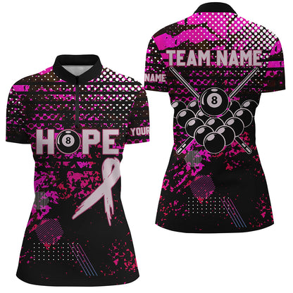 Breast Cancer Awareness Pink Camo Custom Women Billiard Shirts, 8 Ball Pool Pink Jerseys For Pooler TDM2423