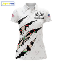 Load image into Gallery viewer, Personalized Scratch Darts Shirt For Women Custom Darts Jersey Team Polo &amp; Quarter Zip |White TDM5867