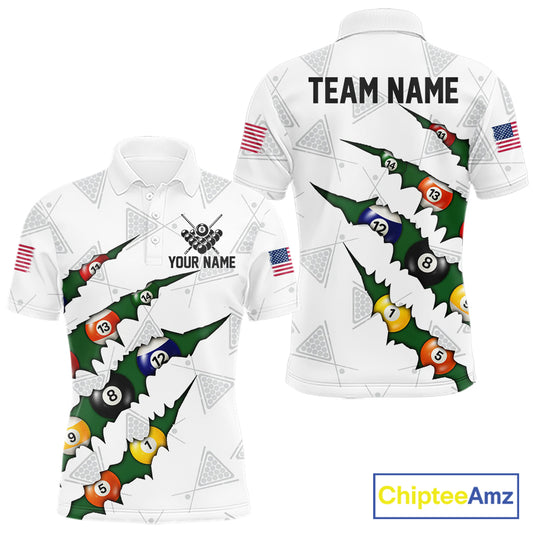 Personalized Scratch 8 Ball Billiard Shirt For Men Custom Pool Jersey, Billiard Team Shirt |Green TDM5869