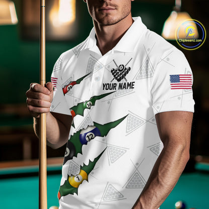 Personalized Scratch 8 Ball Billiard Shirt For Men Custom Pool Jersey, Billiard Team Shirt |Green TDM5869