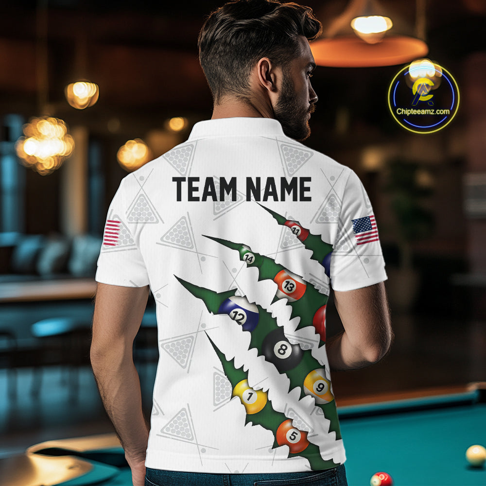 Personalized Scratch 8 Ball Billiard Shirt For Men Custom Pool Jersey, Billiard Team Shirt |Green TDM5869