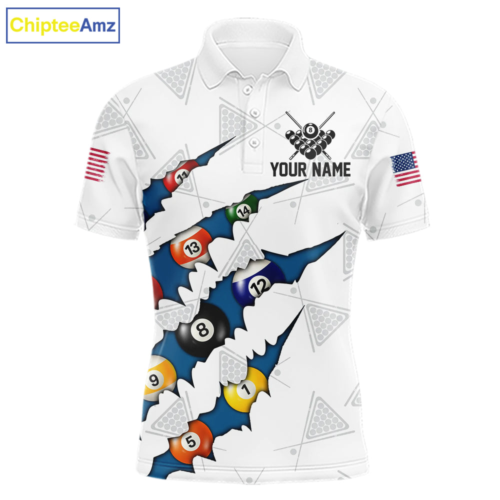Personalized Scratch 8 Ball Billiard Shirt For Men Custom Pool Jersey, Billiard Team Shirt |Blue TDM5870