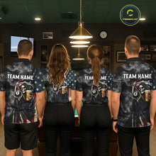 Load image into Gallery viewer, US Flag Grim Reaper Smoke Billiard Shirt For Women Custom 8 Ball Pool Team Jersey Polo &amp; 1/4 Zip TDM6258