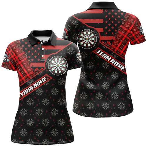 Red Darts Christmas American Flag Pattern Custom Dart Shirts For Women, Xmas Dart Jerseys Dart Gifts TDM3168