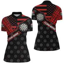 Load image into Gallery viewer, Red Darts Christmas American Flag Pattern Custom Dart Shirts For Women, Xmas Dart Jerseys Dart Gifts TDM3168