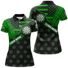 Load image into Gallery viewer, Green Darts Christmas American Flag Pattern Custom Dart Shirts For Women Xmas Dart Jerseys Dart Gift TDM3169