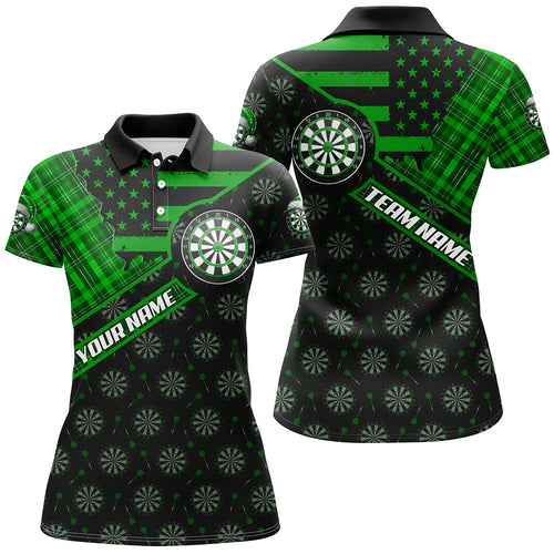 Green Darts Christmas American Flag Pattern Custom Dart Shirts For Women Xmas Dart Jerseys Dart Gift TDM3169