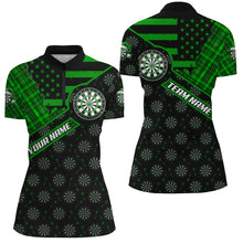 Load image into Gallery viewer, Green Darts Christmas American Flag Pattern Custom Dart Shirts For Women Xmas Dart Jerseys Dart Gift TDM3169