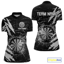 Load image into Gallery viewer, White Black Darts Board Break Glass Custom Dart Shirts For Women, Darts Team Shirts Dart Jersey TDM4522