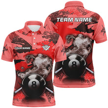 Load image into Gallery viewer, Personalized 8 Ball Pool Smoke Custom Red Camo Men Billiard Shirts, Billiard Snooker Outfits TDM1967