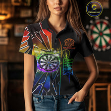 Load image into Gallery viewer, Personalized Rainbow Colorful Break Glass Womens Dart Shirts Custom Darts Jersey Team Polo &amp; 1/4 Zip TDM5158