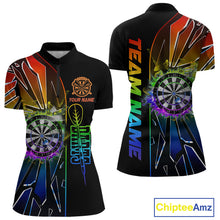 Load image into Gallery viewer, Personalized Rainbow Colorful Break Glass Womens Dart Shirts Custom Darts Jersey Team Polo &amp; 1/4 Zip TDM5158
