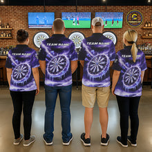 Load image into Gallery viewer, Personalized Purple Dartboard Icy Darts Shirt For Women Custom Darts Jersey Team Polo &amp; 1/4 Zip TDM5681