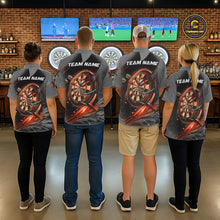 Load image into Gallery viewer, Personalized Wolf Lightning Darts Shirt For Men, Darts Team Jersey Polo &amp; 1/4 Zip |Orange TDM6304
