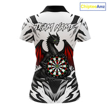 Load image into Gallery viewer, Personalized Dragon Darts Jersey For Women Custom Darts Polo &amp; Quarter Zip Team Shirts |Red TDM6310