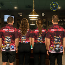 Load image into Gallery viewer, Funny Bulldog Pool Balls Billiard Shirt For Men Custom Billiard Team Jersey Polo &amp; 1/4 Zip |Red TDM6477
