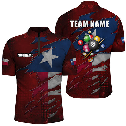 Retro Texas Flag 3D Billiard Balls Pool Shirts For Men Custom Patriotic Billiard Team Jerseys TDM1803