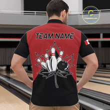 Load image into Gallery viewer, Man Wearing Canada Bowling Quarter Zip Shirt Back View Personalized Bowling Team Jersey