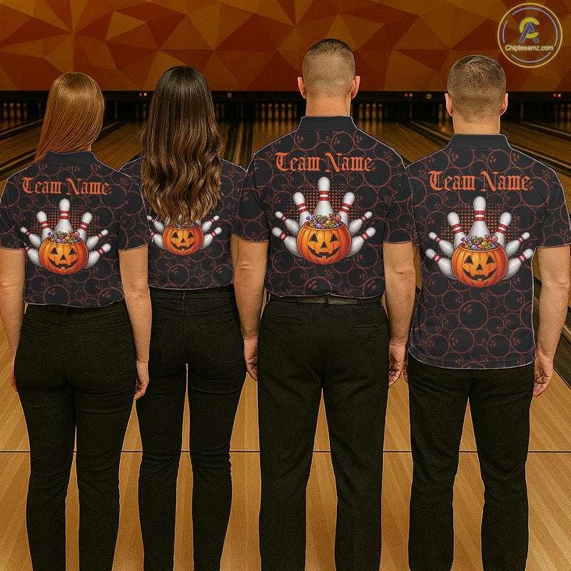 Personalized Ghostly Funny Dog Bowling Shirt For Women Custom Halloween Pumpkin Bowling Team Jersey TDM7211