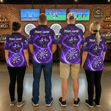 Load image into Gallery viewer, Personalized Purple Dartboard Lightning Wolf Darts Shirt For Men, Darts Team Jersey Polo &amp; 1/4 Zip TDM5919