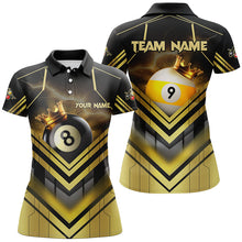 Load image into Gallery viewer, Personalized Billiard 8 Ball &amp; 9 Ball Crown 3D Shirts For Women, Best Billiard Team Jerseys Attire TDM1807