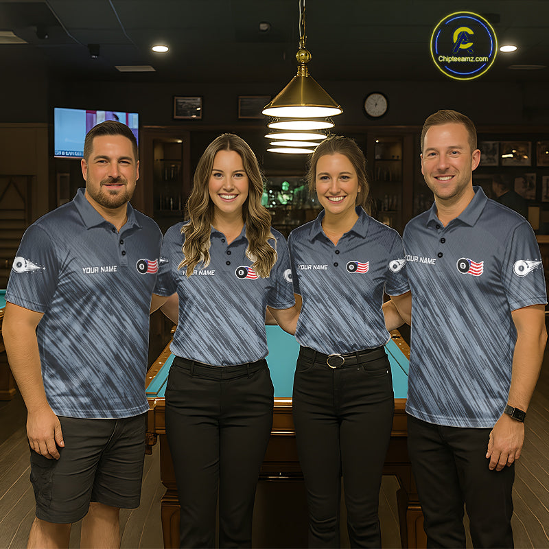 Personalized Billiard American Flag 8 Ball Pool Shirt For Men, Patriotic Billiard Team Jersey TDM7229