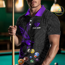 Load image into Gallery viewer, Personalized Wolf Billiard Balls Pool Shirt For Men, Black And Purple Billiard League Team Jersey TDM5203