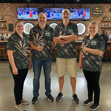 Load image into Gallery viewer, Green Retro Grunge Camo Darts Shirt For Men Custom Darts Jersey Team Polo &amp; Quarter Zip Uniform TDM5450