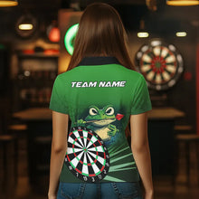 Load image into Gallery viewer, Personalized Green Funny Frogz Darts Shirts For Women Custom Darts Team Jerseys Outfit, Darts Gifts TDM3558