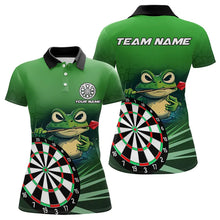 Load image into Gallery viewer, Personalized Green Funny Frogz Darts Shirts For Women Custom Darts Team Jerseys Outfit, Darts Gifts TDM3558