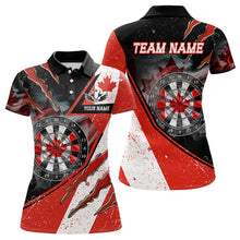 Load image into Gallery viewer, Personalized Canada Flag Smoke Dart Shirts For Women, Patriotic Darts Jerseys TDM3562