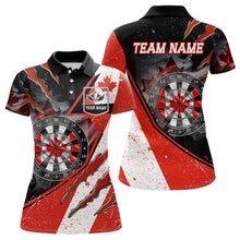 Load image into Gallery viewer, Personalized Canada Flag Smoke Dart Shirts For Women, Patriotic Darts Jerseys TDM3562