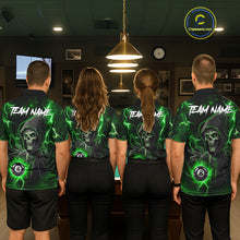 Load image into Gallery viewer, Green Grim Reaper 8 Ball Billiard Shirt For Women Custom Lightning Billiard Team Jersey Polo, 1/4 Zip TDM6326
