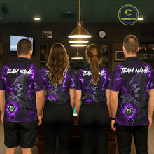 Load image into Gallery viewer, Purple Grim Reaper 8 Ball Billiard Shirt For Women Custom Lightning Pool Team Jersey Polo, 1/4 Zip TDM6328