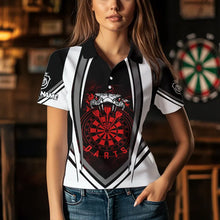 Load image into Gallery viewer, Personalized Black White Cobra Snake Dart Shirts For Women Custom Team Outfit Darts Jerseys | Red TDM3586