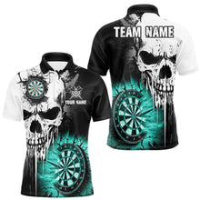 Load image into Gallery viewer, Personalized Grunge Skull Crack Wall Men Dart Shirts Custom Darts League Team Jerseys |Turquoise TDM2784