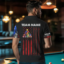 Load image into Gallery viewer, Smoke Puerto Rico US Flag Custom Billiard Shirt For Men, Patriotic 8 Ball Pool Team Jersey TDM3450