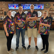 Load image into Gallery viewer, Funny Colorful Crown Dartboard Splash Darts Shirt For Women Custom Darts Jersey Team Polo &amp; 1/4 Zip TDM5762
