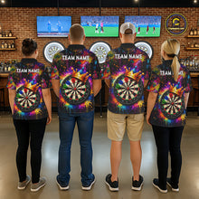 Load image into Gallery viewer, Funny Colorful Crown Dartboard Splash Darts Shirt For Women Custom Darts Jersey Team Polo &amp; 1/4 Zip TDM5762