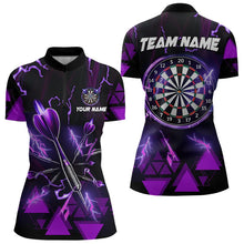 Load image into Gallery viewer, Purple Darts Arrow Thunder Lightning Dart Shirts For Women Custom Dart Team Jerseys Polo &amp; 1/4 Zip TDM3764